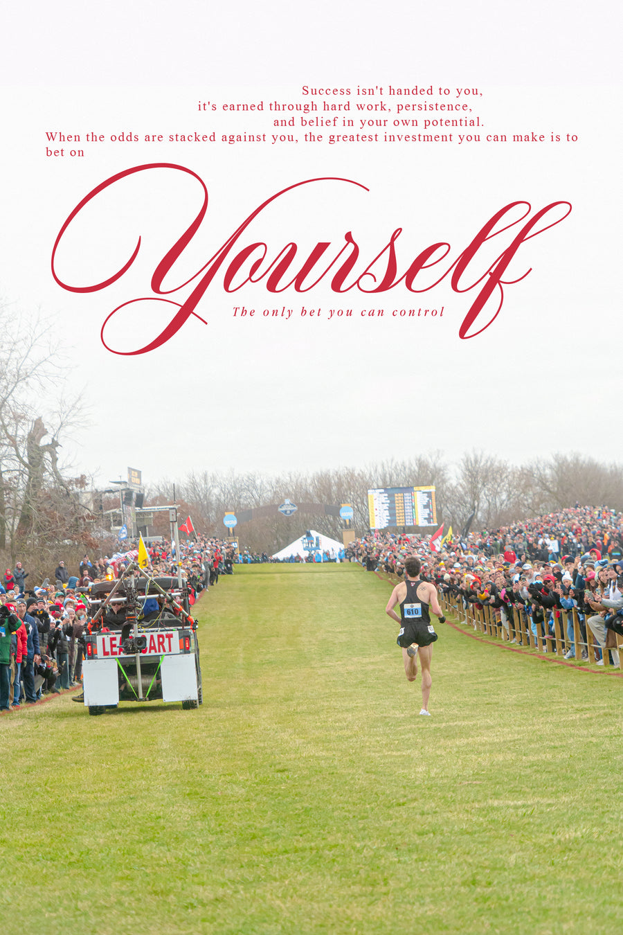 green-upclose Bet on Yourself - Athlete Mindset Poster closeup detail on semi-gloss paper
