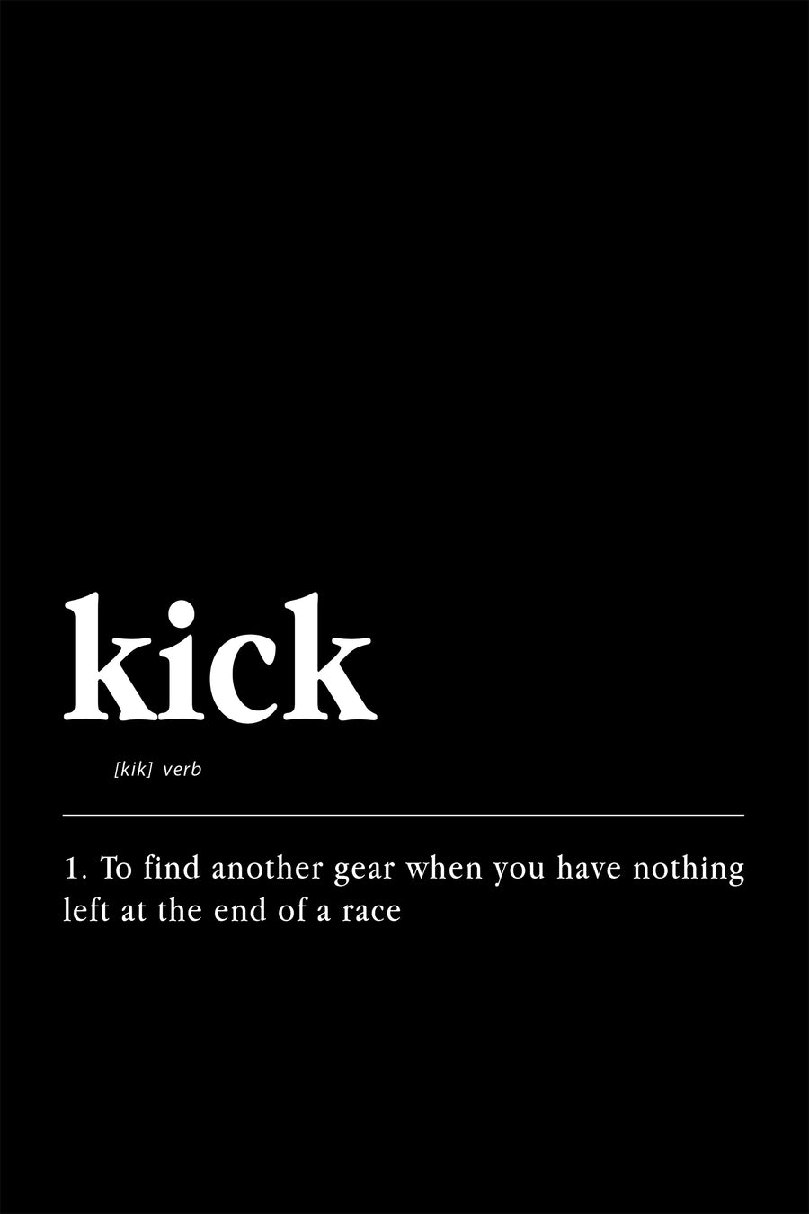 black-upclose Kick Definition Poster - minimalist track and cross country wall art, closeup detail