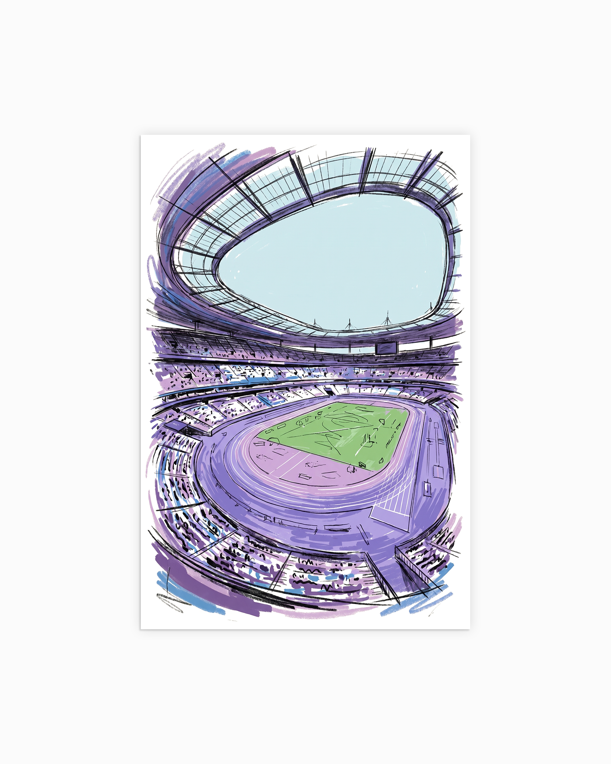 Paris Running Poster - City Wall Art running wall art on semi-gloss paper