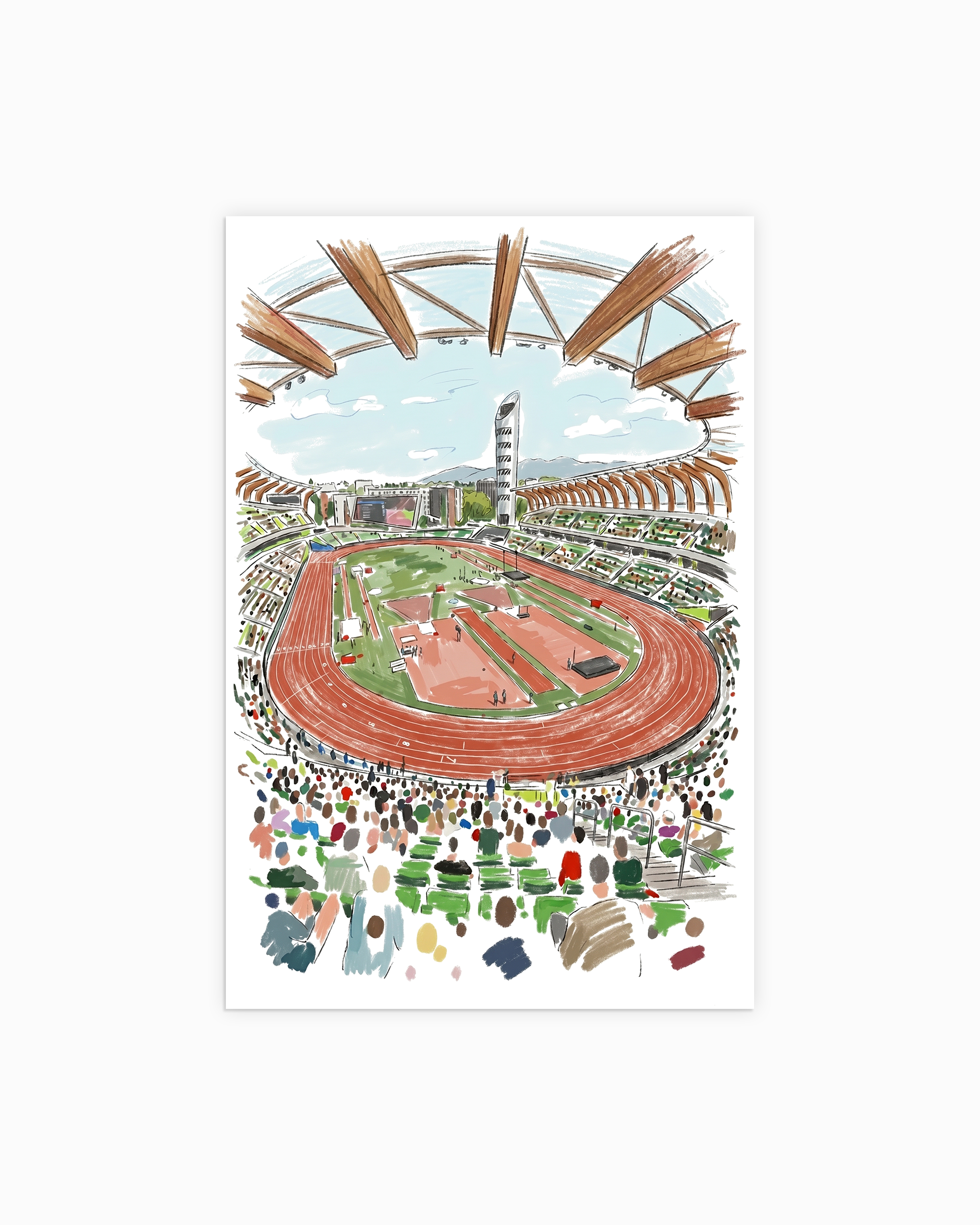 green-1 Eugene, Oregon - TrackTown Running Poster on semi-gloss paper