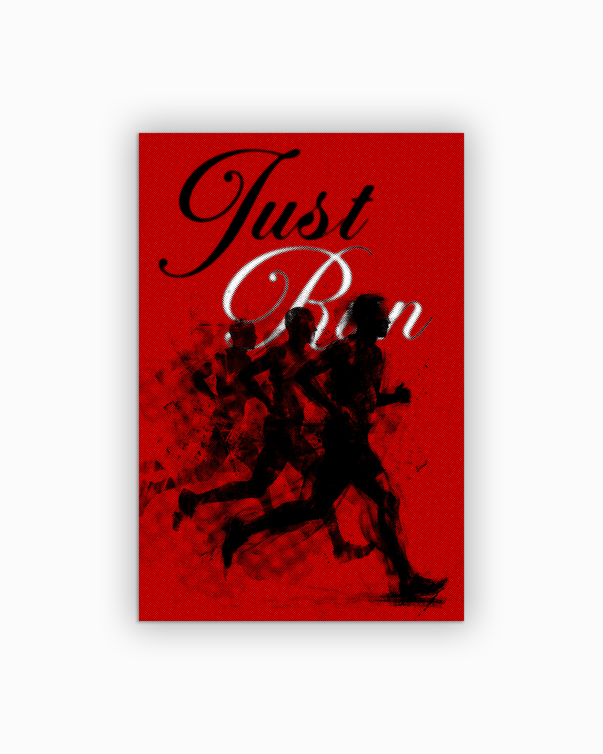 red-1 Just Run - Minimalist Running Poster on semi-gloss paper