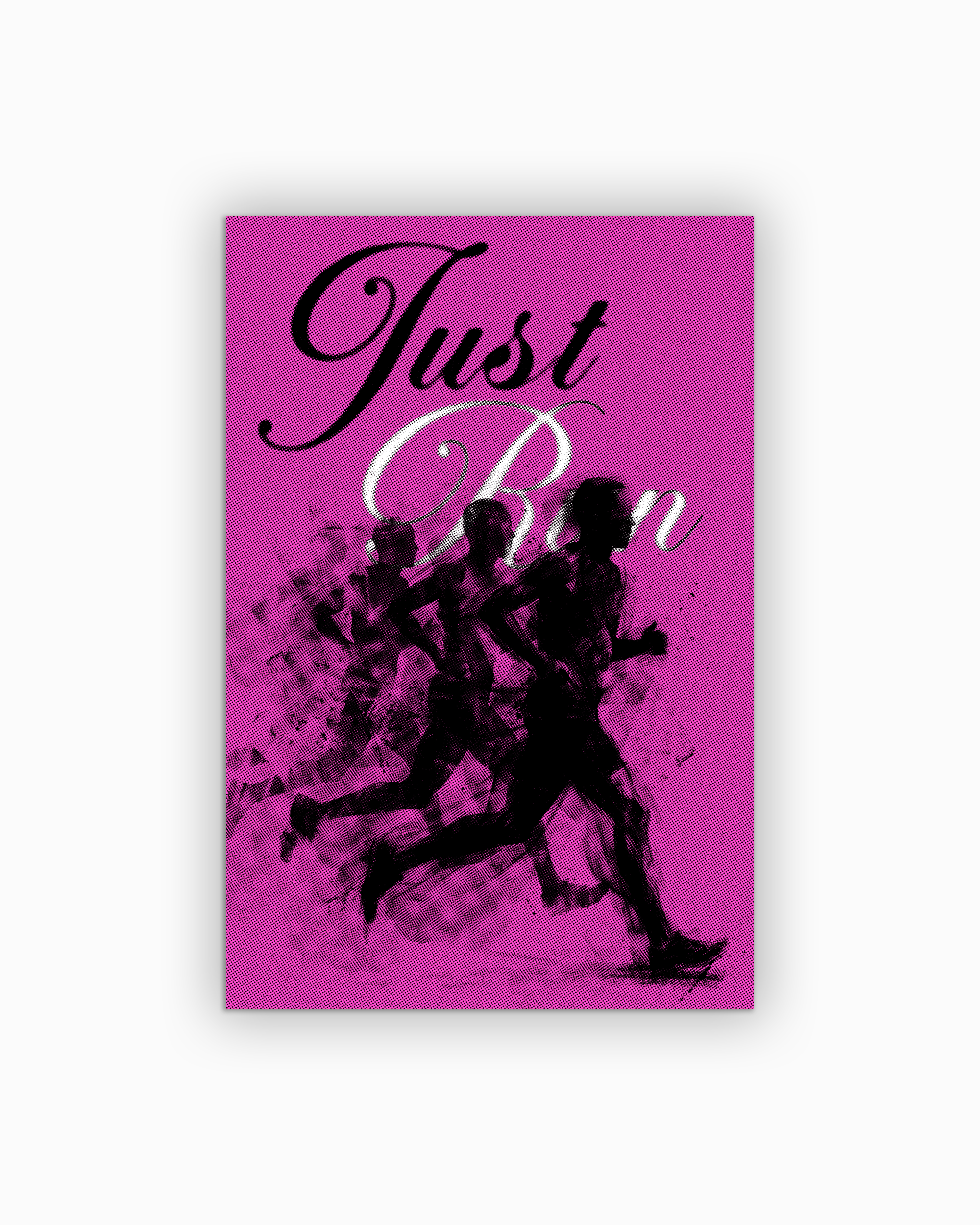 pink-1 Just Run - Minimalist Running Poster on semi-gloss paper