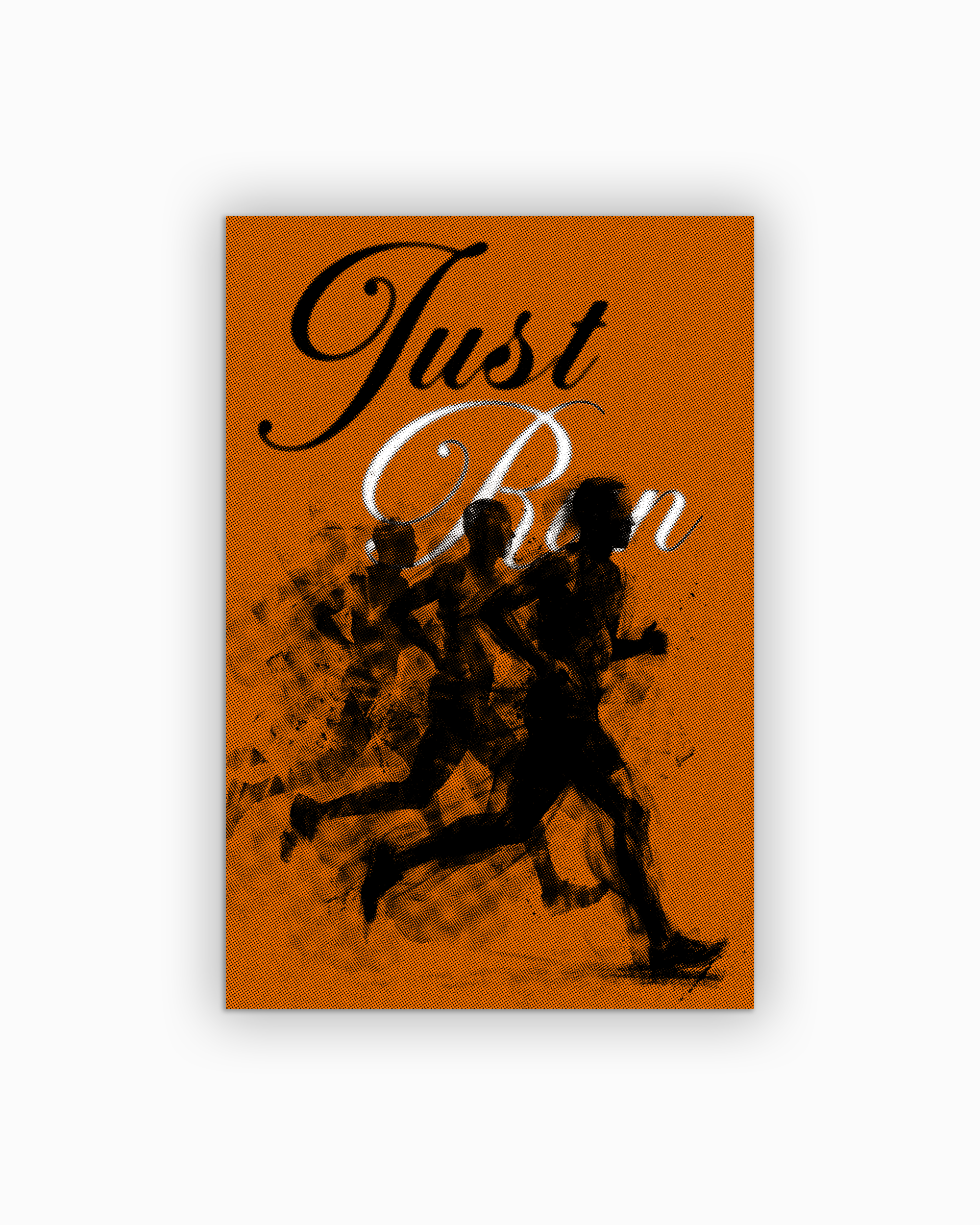orange-1 Just Run - Minimalist Running Poster on semi-gloss paper