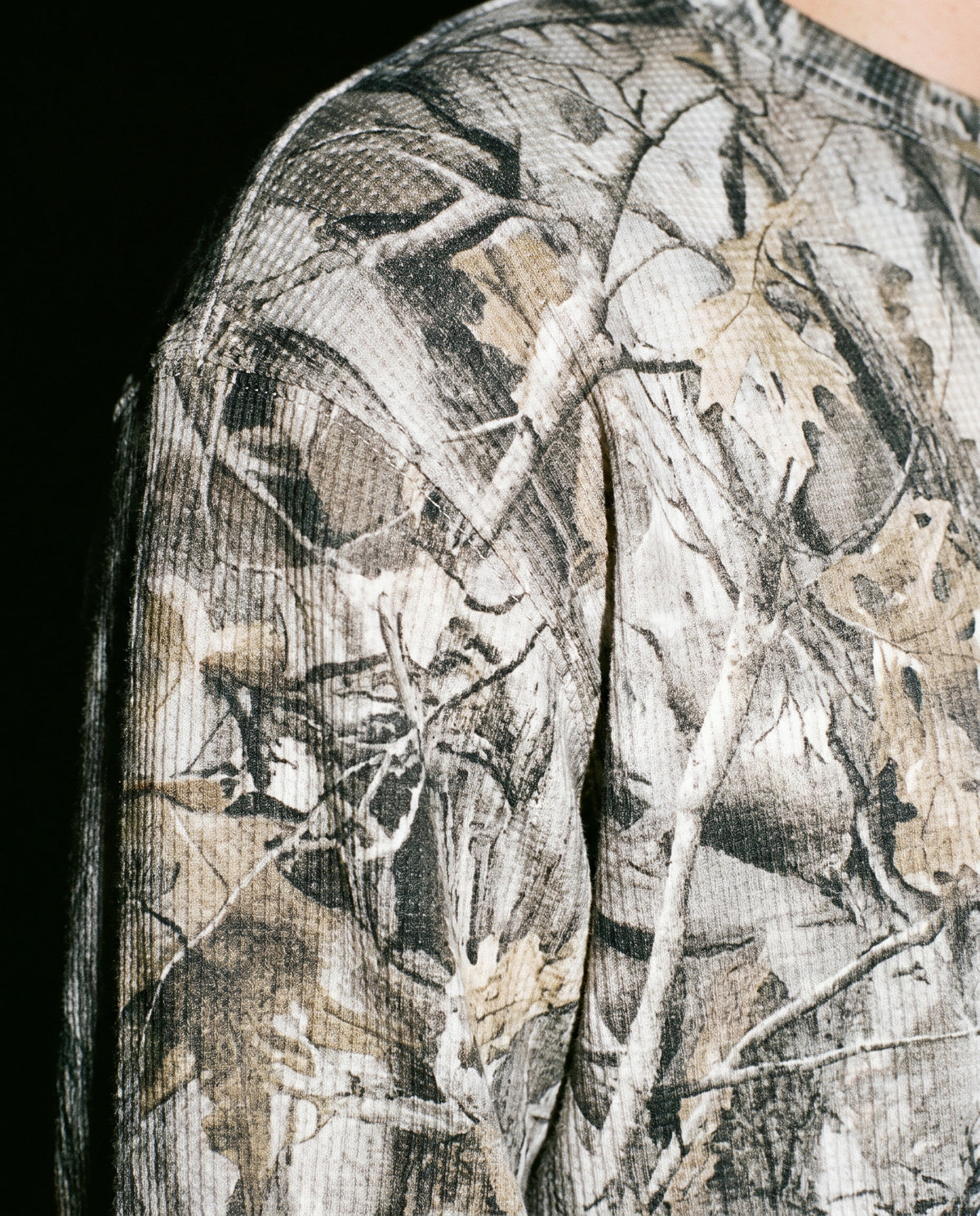 Waffle Long Sleeve in Camo, fabric