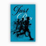 blue-1 Just Run - Minimalist Running Poster on semi-gloss paper