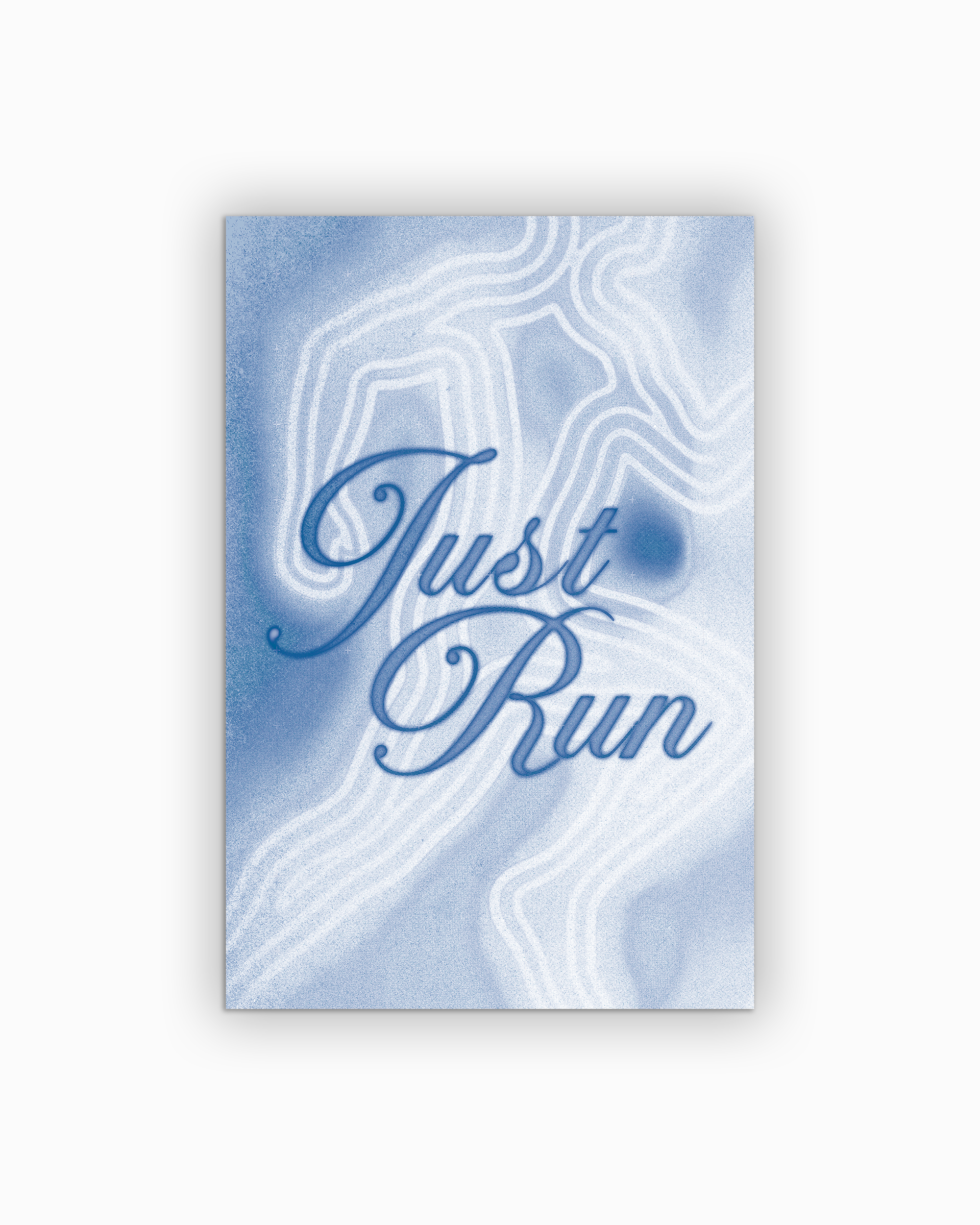 navy-1 Just Run Poster - Running Wall Art on semi-gloss paper
