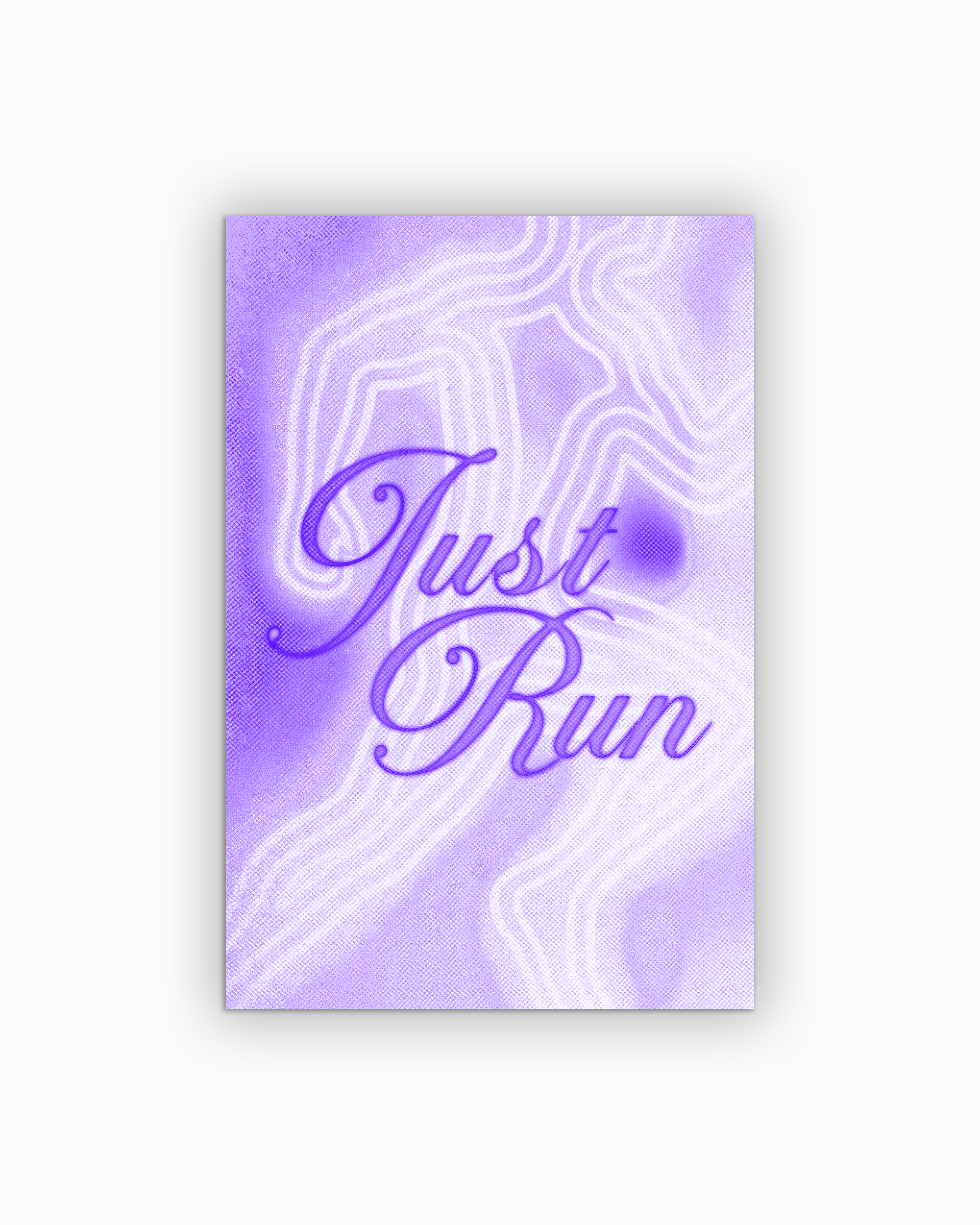 purple-1 Just Run Poster - Running Wall Art on semi-gloss paper