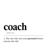 white-2 Coach Definition Poster - minimalist running coach gift, on semi-gloss paper