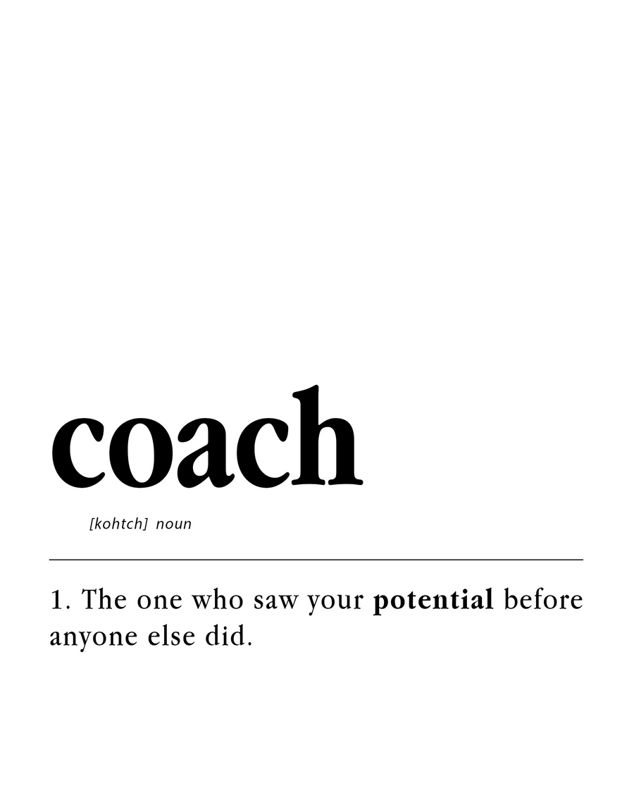 white-2 Coach Definition Poster - minimalist running coach gift, on semi-gloss paper