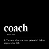 black-2 Coach Definition Poster - minimalist running coach gift, on semi-gloss paper
