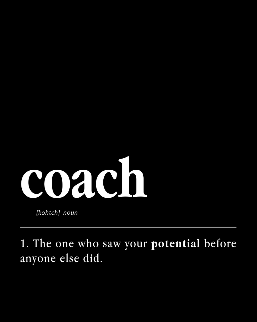 black-2 Coach Definition Poster - minimalist running coach gift, on semi-gloss paper