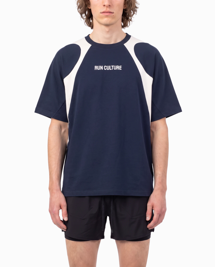 Contrast Panel T-Shirt in Blue