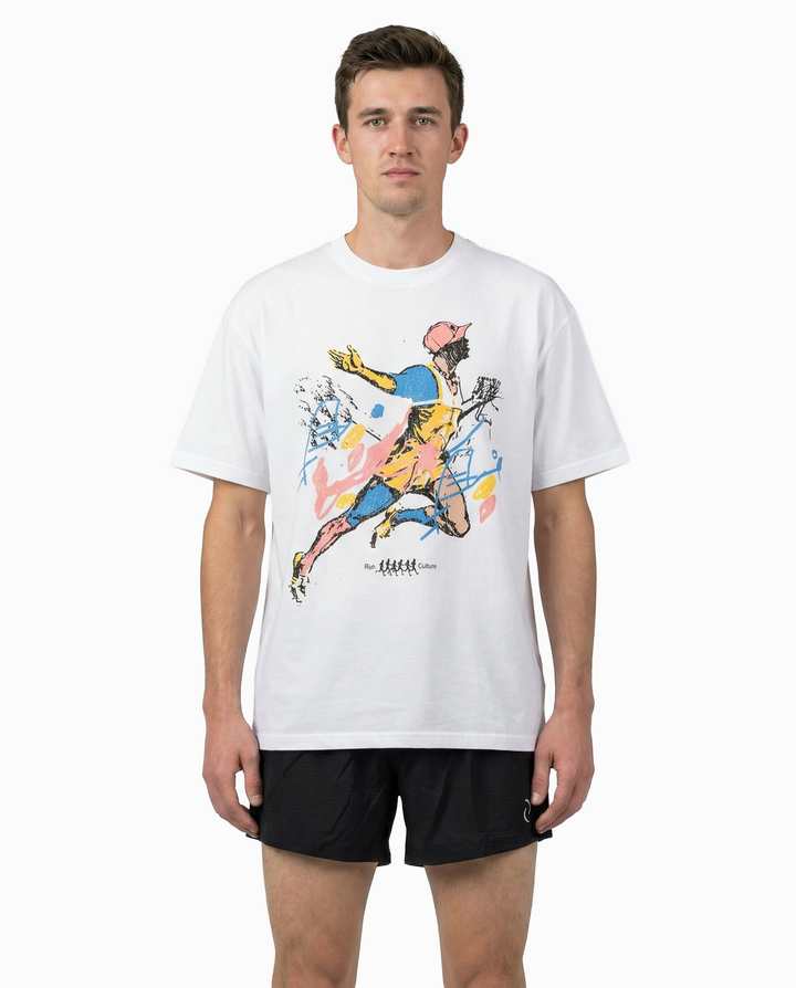 Pastel Run Culture T-Shirt in White