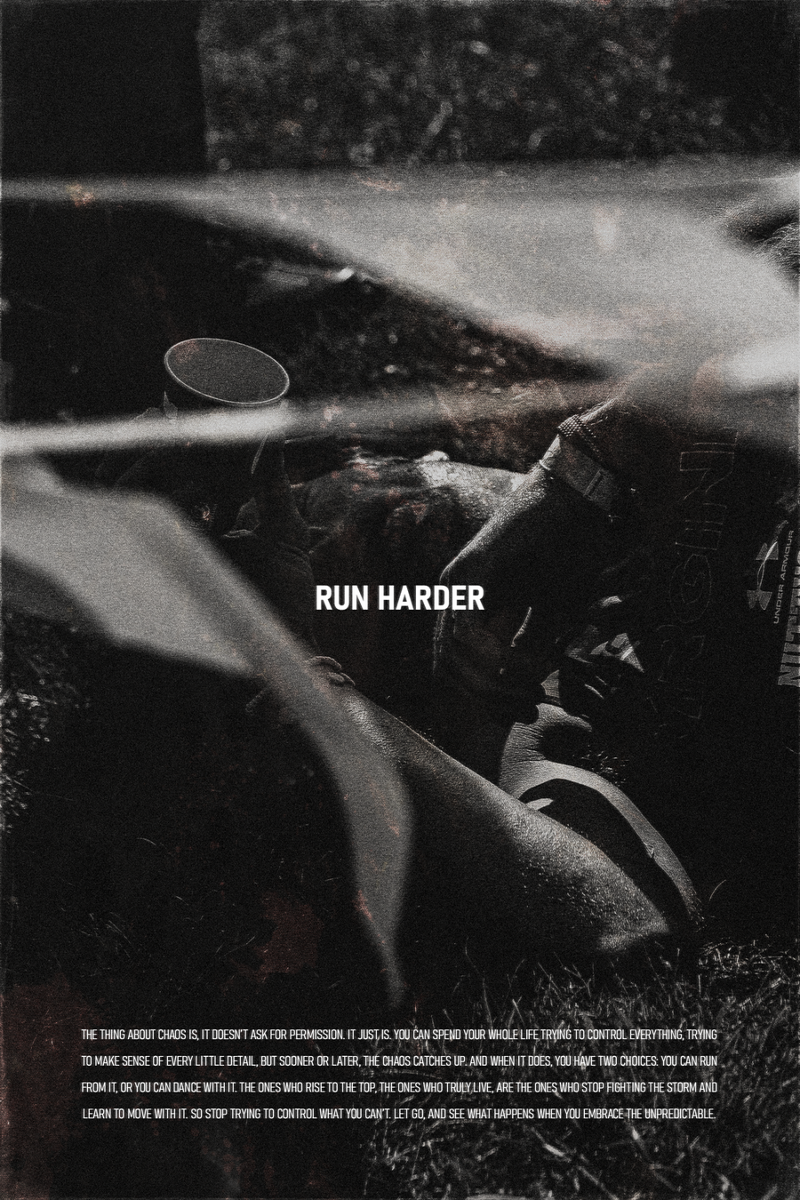 Run Harder Poster - Black