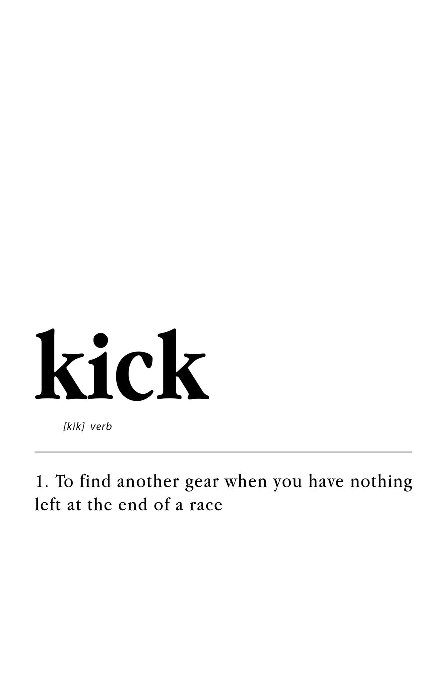 white-upclose Kick Definition Poster - minimalist track and cross country wall art, closeup detail