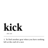white-2 Kick Definition Poster - minimalist track and cross country wall art, on semi-gloss paper