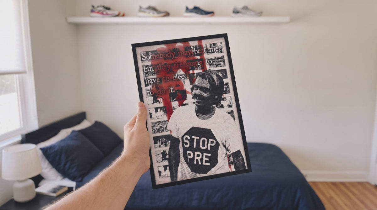 The Impossible running poster held up against a wall