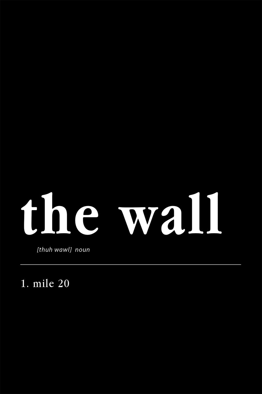 black-upclose The Wall Definition Poster - minimalist marathon wall art, closeup detail