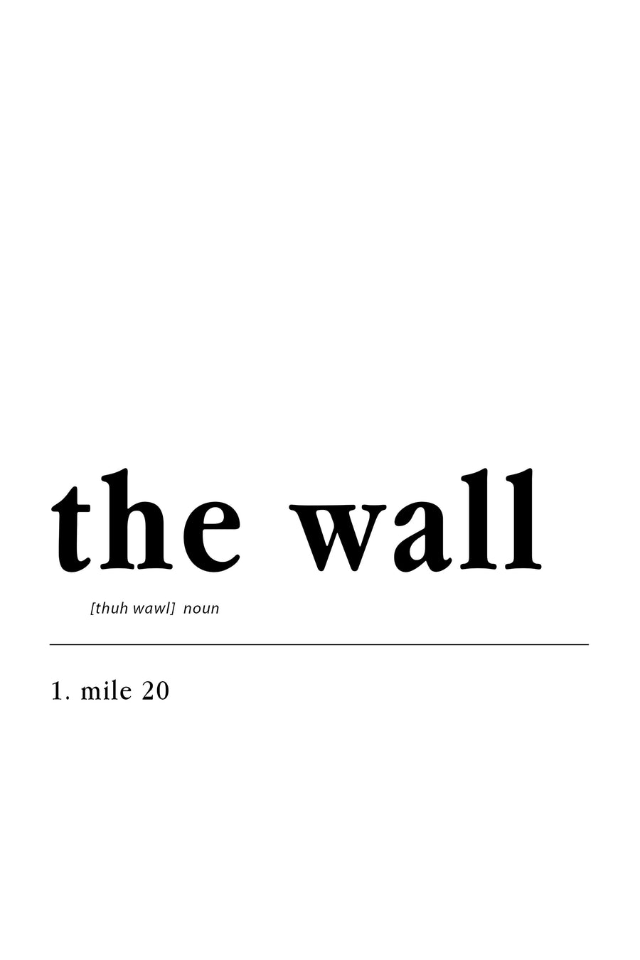 white-upclose The Wall Definition Poster - minimalist marathon wall art, closeup detail
